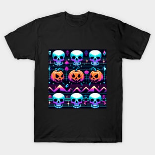 PATRON CALABAZAS Y CALAVERAS PIXELADAS 6 T-Shirt